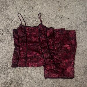 Kenzie Dark Pink Floral Women's Pajama Set